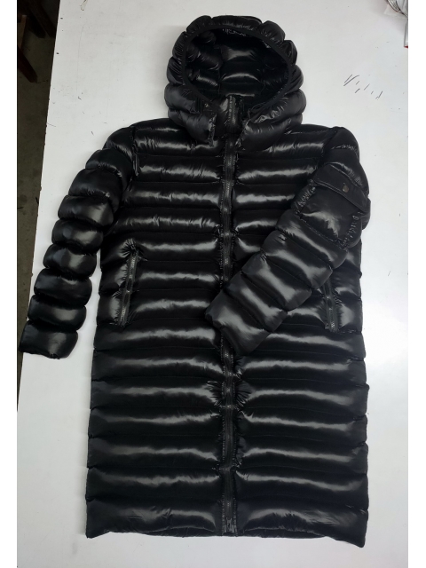 New unisex shiny nylon quilted winter coat wet look puffer down