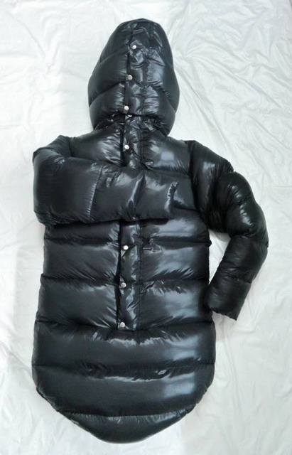 New shiny nylon wet look winter straitjacket down diaper suit vest multiple