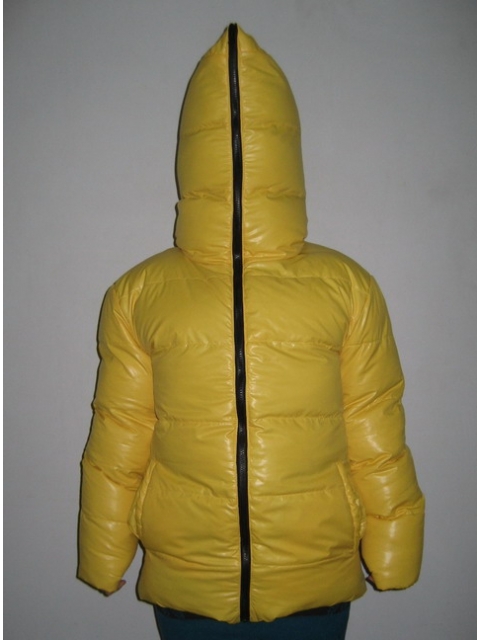 New unisex shiny nylon padded winter jacket wet look puffa reversible ...